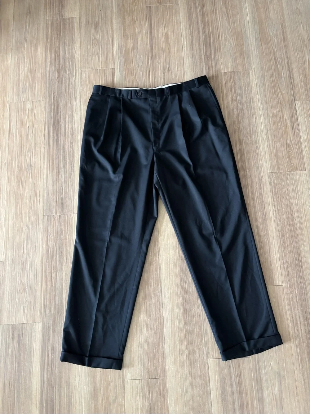 VTG Lauren Ralph Lauren Total Comfort Dress Pants Black Wool Mens 40/32 Classic